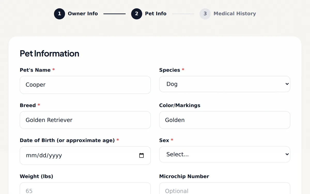 Online Registration Forms screenshot