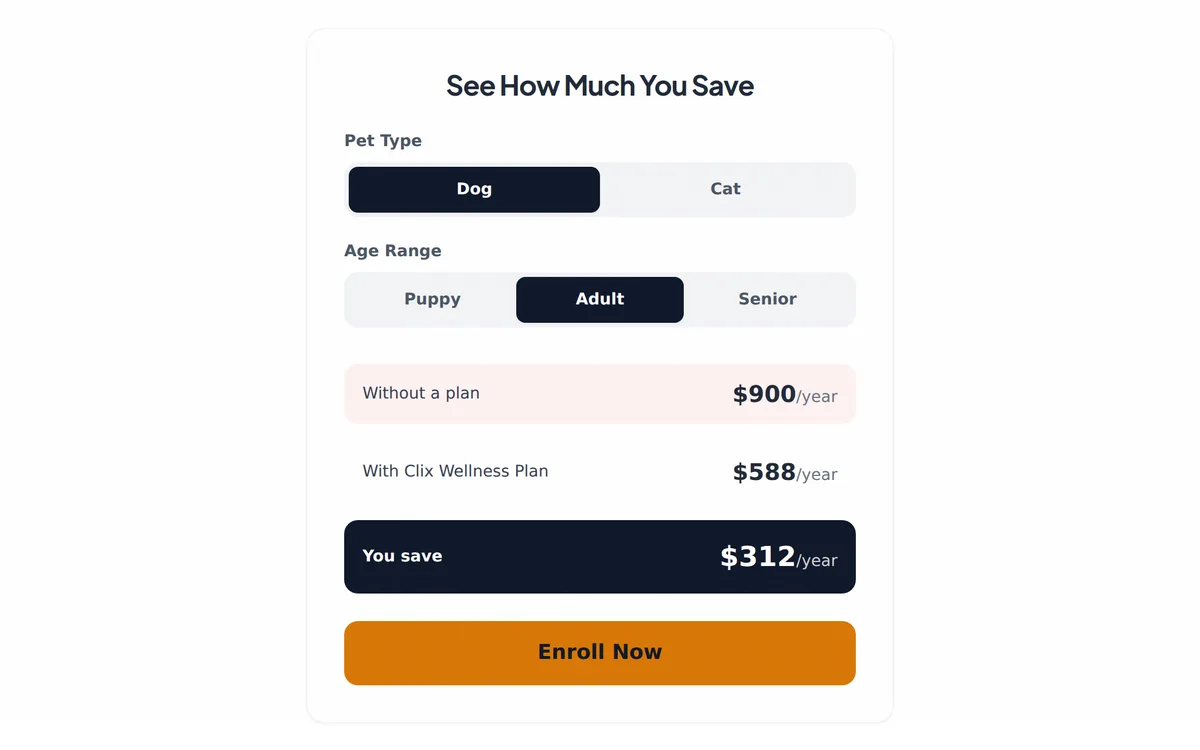 Wellness Savings Calculator screenshot