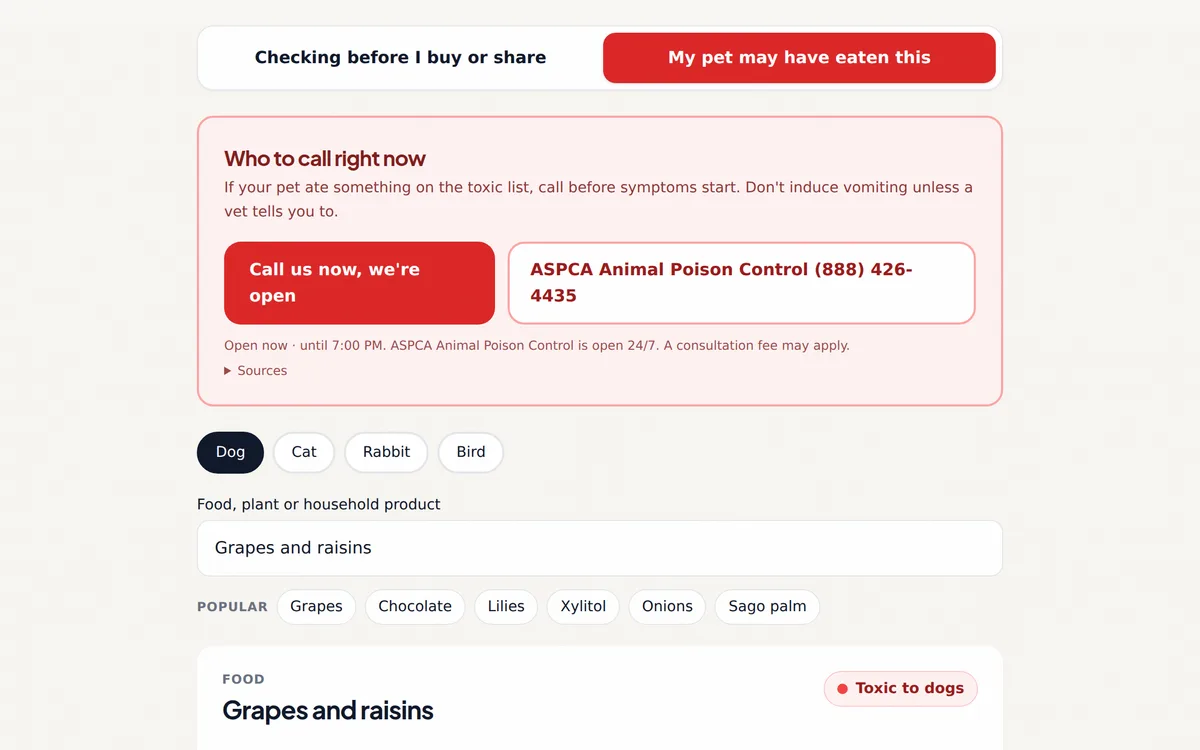 Toxic Food & Plant Checker screenshot
