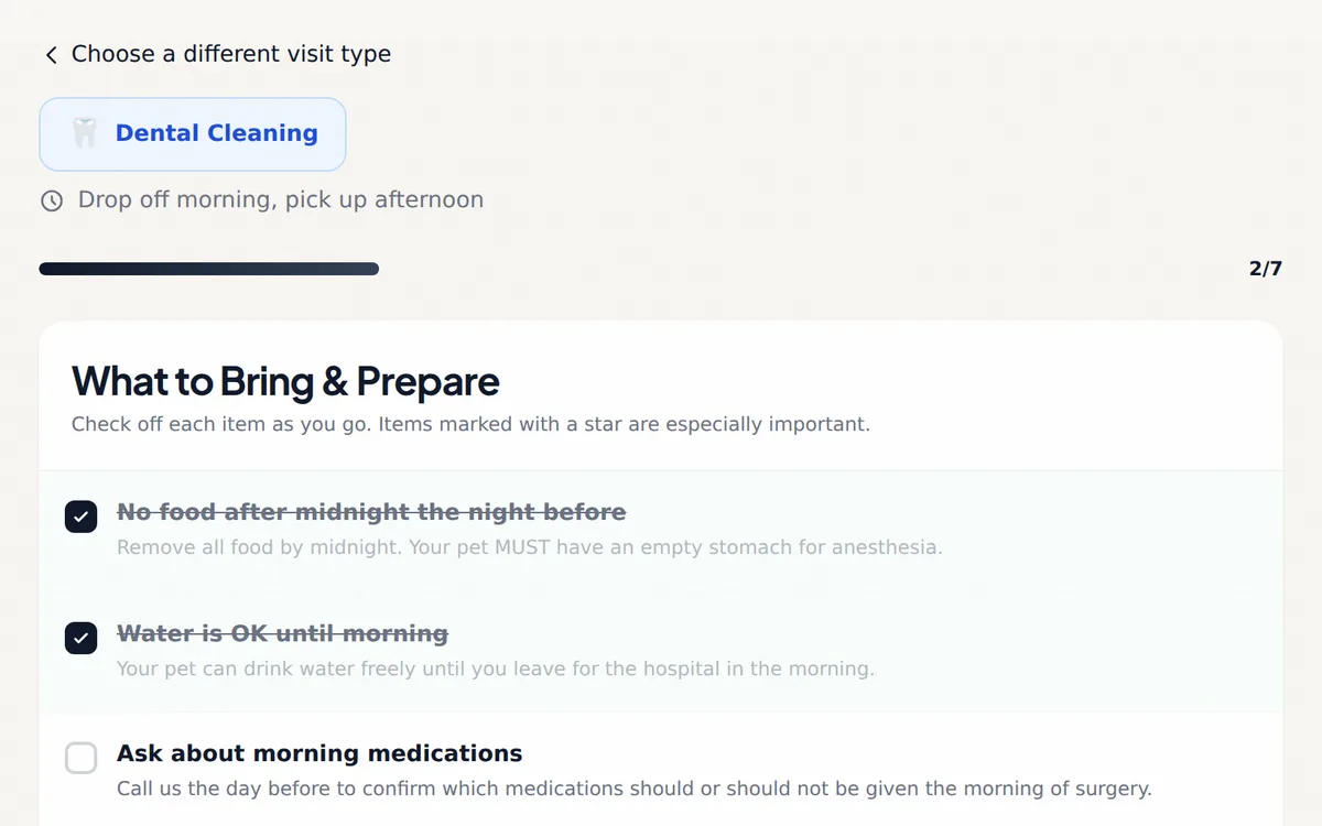 Pre-Visit Prep Tool screenshot
